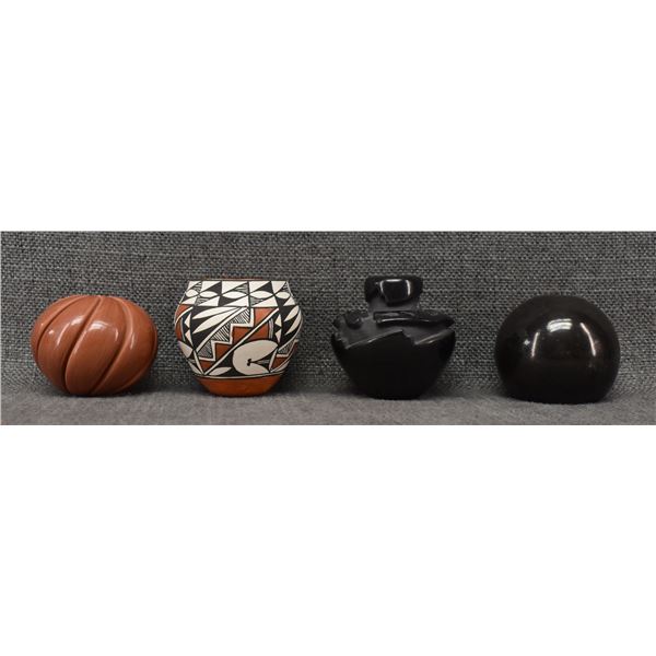 FOUR NATIVE AMERICAN POTTERY ITEMS