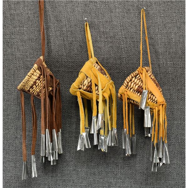 THREE MINIATURE APACHE BURDEN BASKETS