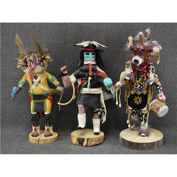 TWO NAVAJO DOLLS ONE HOPI DOLL