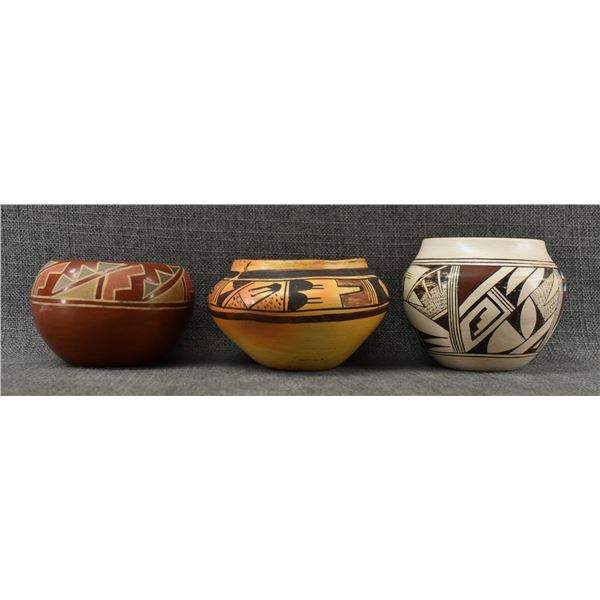 THREE PUEBLO POTTERY JARS