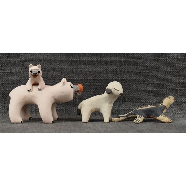THREE COCHITI POTTERY ANIMALS