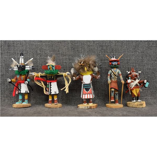 FIVE MINIATURE HOPI KACHINAS