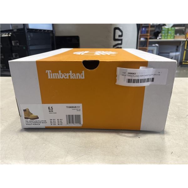 NEW TIMBERLAND HERITAGE PLATFOR 6 IN WATERPROOF BOOT WHEAT NUBUCK SIZE WOMENS 6.5