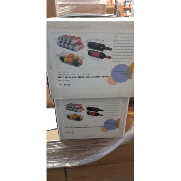 2 NEW 11PC CLEAR FRIDGE ORAGANIZER SETS