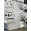 Image 2 : 2 VIVO FLIP DOWN CEILING TV AND MONITOR MOUNTS AND 2 LIGHT WOOD MONITOR /TV RISERS