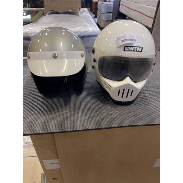 2 MOTORCYCLE HELMETS