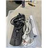 Image 2 : 2 TOTES OF MULTI-OUTLET EXTENSION CORDS - ALL IN GOOD ORDER, AND APPLE TV BOX