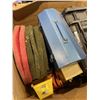 Image 2 : BOX OF TOOL BOXES, CORDS, POLISHING PADS, ETC