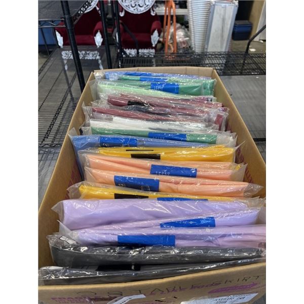 28 NEW ASSORTED COLOR TABLE SKIRTS