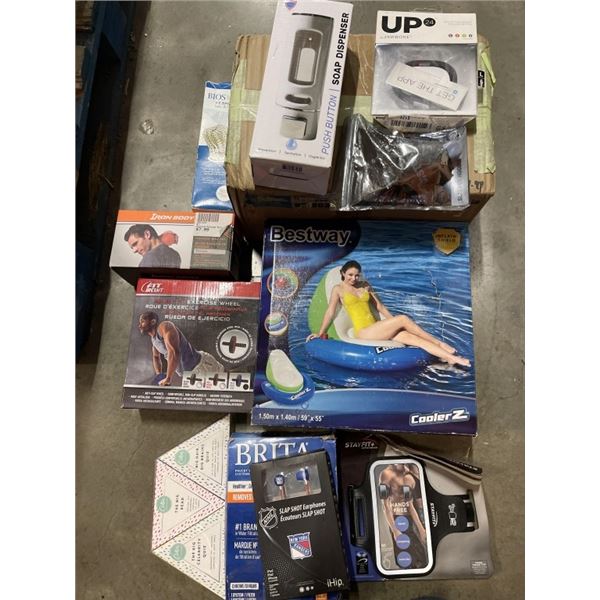 LOT OF ESTATE GOODS - AB ROLLER, MASSAGE BALL, FLOATY, ETC