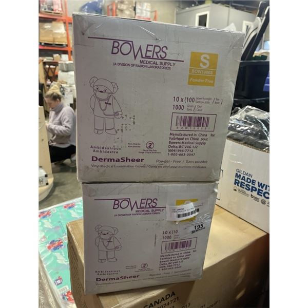 2 NEW CASES OF SIZE SMALL DISPOSABLE VINYL GLOVES