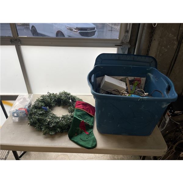 TOTE OF CHRISTMAS DECOR