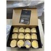 Image 2 : SET OF 12 GOLD CANDLE JARS WITH LIDS, AND 2 SILICONE KITCHEN SINK MATTS