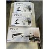 Image 1 : 2 VIVO PNEUMATIC ARM MONITOR AND TOUCH SCREEN DESK STAND AND BLACK 22 INCH VERSATILE DESK SHELF RISE