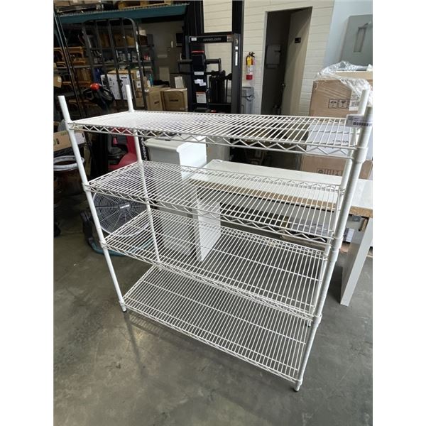 WHITE METAL SHELVING 48 X 18 INCH, 55 INCH TALL
