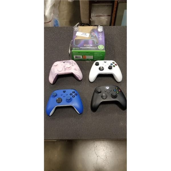 FIVE  XBOX CONTROLLERS, STORE RETURNS