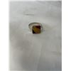 Image 1 : STERLING SILVER W/ BUTTERSCOTCH AND HONEY AMBER STONES INLAID RING MARKED 925, HALLMARK SIZE 7.5