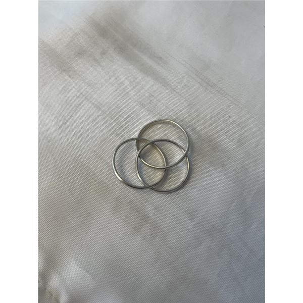 STERLING SILVER (TESTED) 3 PC PUZZLE RING MARKED 925 SIZE 9