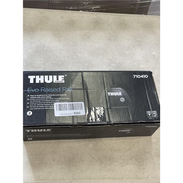 THULE EVO RAISED RAIL SET OF 4 FEET, UNIVERSAL FOR FOR VEHICLES WITH RAISED RAILINGS, WITH LOCK CORE