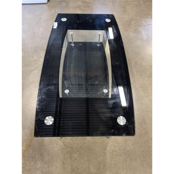MODERN GLASS TWO TIER COFFEE TABLE