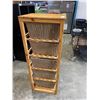 Image 2 : 5 TIER RATTAN AND WOOD STORAGE CABINBET