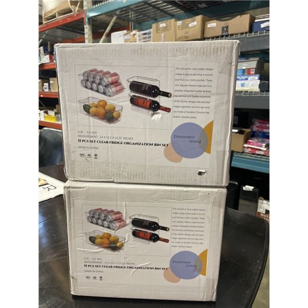 2 NEW 11PC CLEAR FRIDGE ORAGANIZER SETS