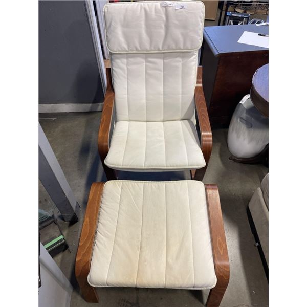 IKEA LOUNGE CHAIR AND OTTOMAN