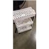 Image 2 : BLACK FLOOR FAN AND WHITE ROLLING ORGANIZER
