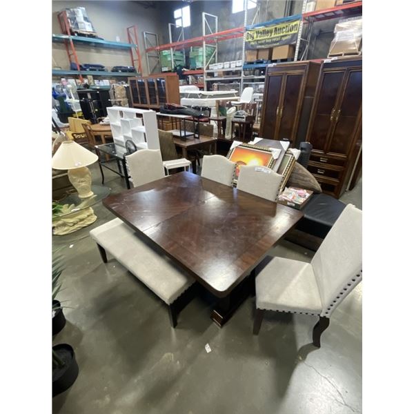 MODERN DINING TABLE WITH 4 CHAIRS AND BENCH