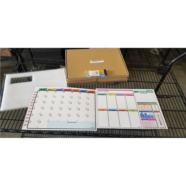 4 NEW SOFT DRY ERASE FRIDGE MAGNET CALENDAR SETS WITH MARKERS, 12 X 16 INCH, 2 PC WITH 4 MARKERS EAC