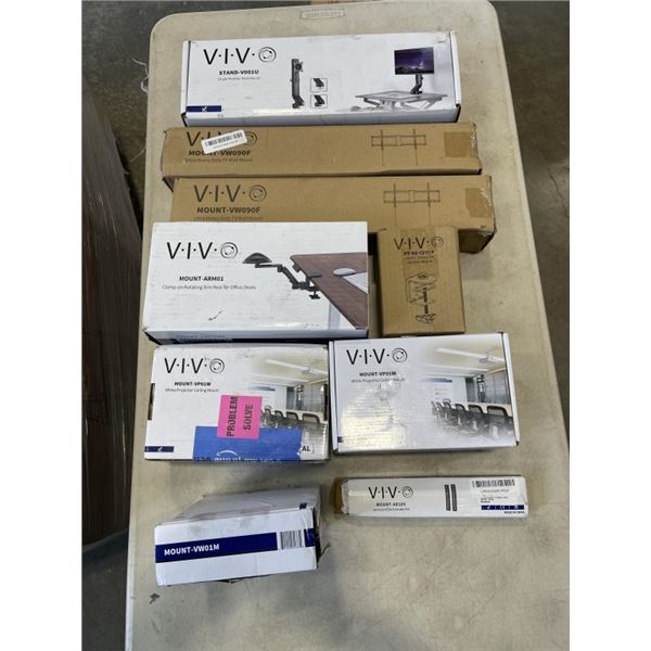 ASSORTED VIVO MOUNTS AND MOUNT ACCESSORIES