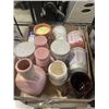 Image 1 : BOX OF NEW SCENTED CANDLES, PILLAR CANDLES, MUGS AND VASE RETAIL $134