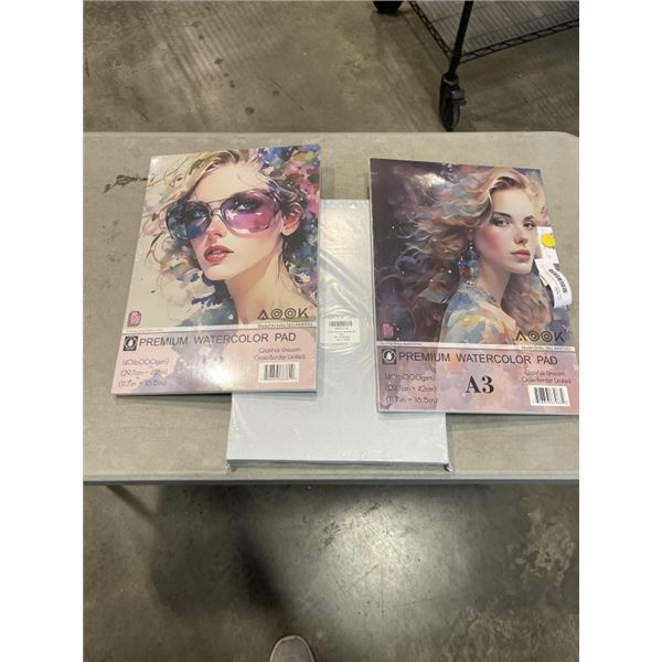 4 NEW PREMIUM WATERCOLOR PADS, 20 A3 SHEETS PER PAD, 140LB 300GSM 11.7 X 16.5 INCH