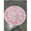 Image 1 : NEW ROUND PINK FLORAL WASHABLE AREA CARPET, 5FT