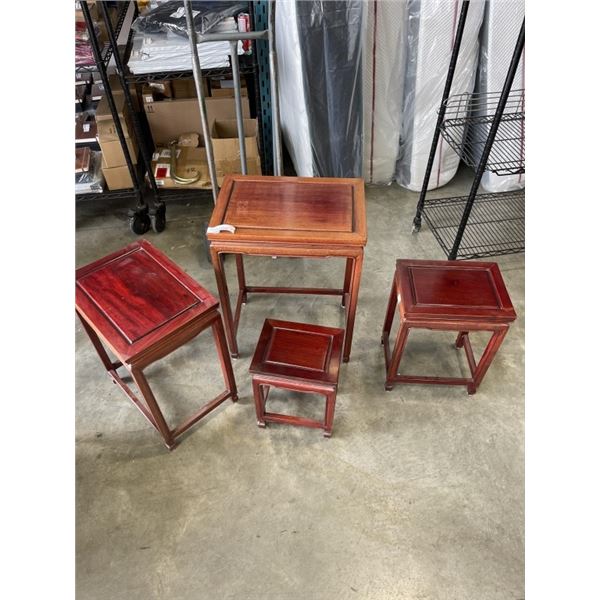 4 ROSEWOOD NESTING TABLES