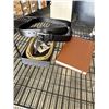 Image 2 : NEW 2 PACK OF LEATHER CUT TO SIZE BELTS AND BROWN LEATHER NOTEBOOK