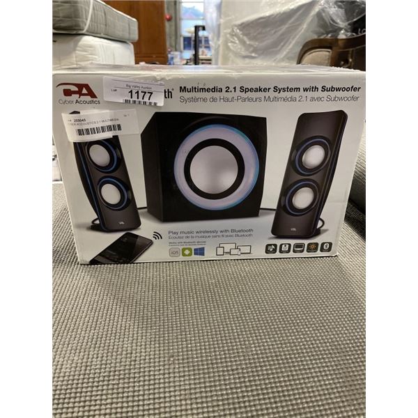 CYBER ACCOUSTICS 2.1 MULTIMEDIA COMPUTER SPEAKER SOUND SYSTEM WITH SUB