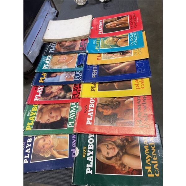 COLLECTION OF 21 PLAYBOY CALENDARS, 1970'S 1980'S