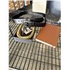 Image 2 : NEW 2 PACK OF LEATHER CUT TO SIZE BELTS AND BROWN LEATHER NOTEBOOK