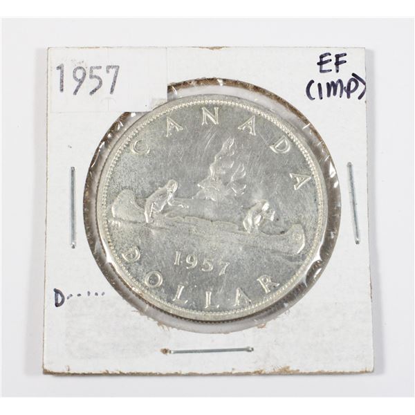 1957 CANADIAN SILVER DOLLAR . 6 OZ SILVER