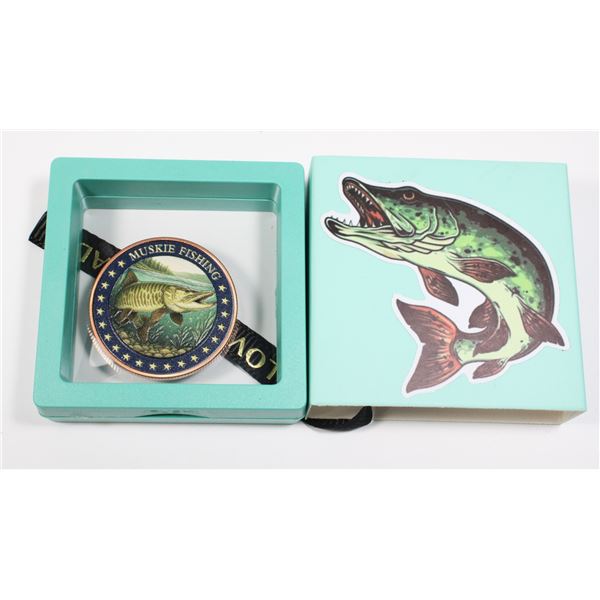 MUSKIE FISHING 1 OZ  .999 FINE COPPER
