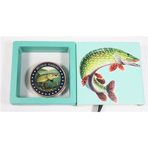 MUSKIE FISHING 1 OZ  .999 FINE COPPER