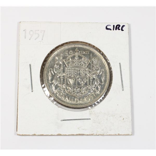 1957 CANADIAN HALF DOLLAR 80% .3 OZ SILVER