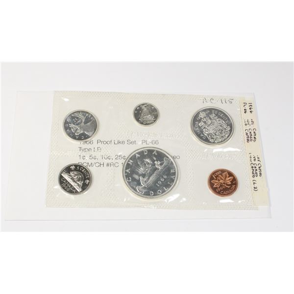 1966 PROOF LIKE SET. P2-66 CAMEO 1.1 OZ SILVER