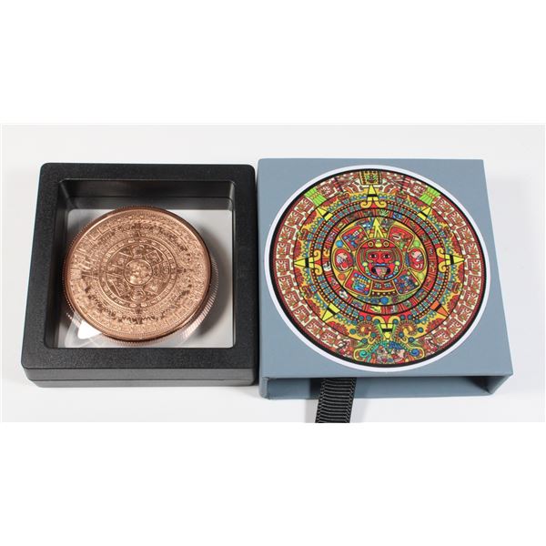 2 OZ AZTEC COPPER ROUND- LARGE 47MM IN