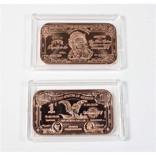 2 1 OZ COPPER BARS IN CAPSULES