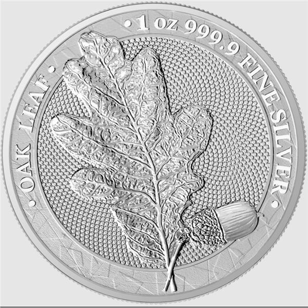 OAK LEAF GERMNIA MINT 2019 5 MARK 1 OZ SILVER