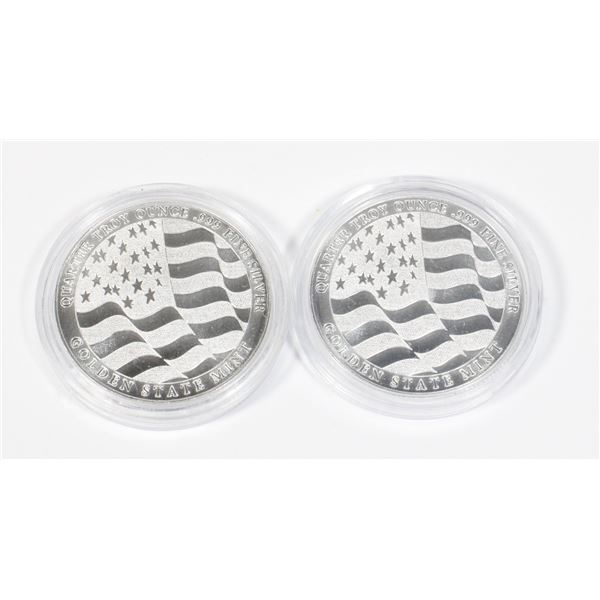 2 1/4 OZ GSM EAGLE FRACTIONAL SILVER ROUNDS IN