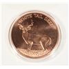 Image 2 : 1 OZ DEER COPPER ROUND IN CAPSULE WITH CARD