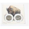 Image 1 : 2 BUFFALO NICKELS- USA- NOT SILVER, WITH CARD